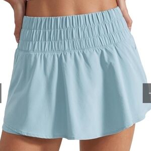 CRZ YOGA Large Ruffle Skirt Overlay Athletic Shorts for Women - High Waisted Flo